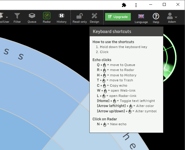Editing shortcuts Editing shortcuts