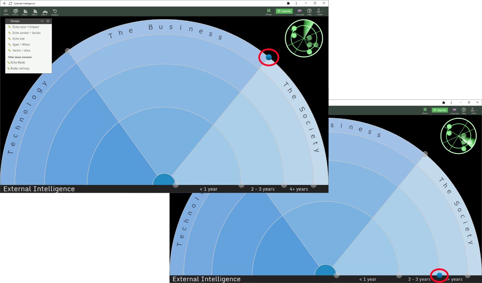 Change sizes of sectors and spans Change sizes of sectors and spans